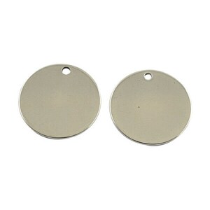 thumbnail image 2 of 100pcs 304 Stainless Steel Round Blank Tags – 10mm X 0.6mm For Stamping, Charms, Jewelry 2 of 9