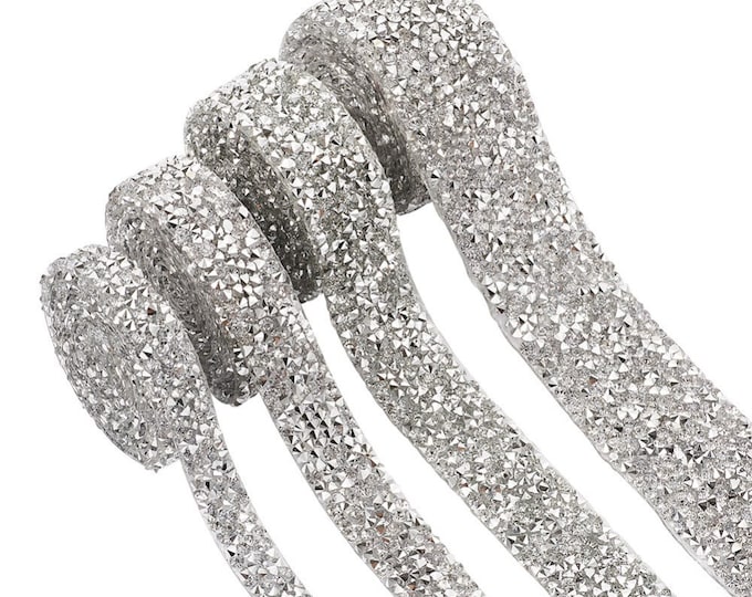 1 Meter Rhinestone Beaded Trim Iron on Belt Diamante Applique Ribbon ...