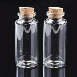 Large Cork stopper glass bottles spell jar clear empty vials pagan wedding diy
