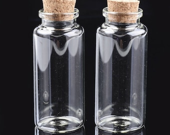 Large Cork stopper glass bottles spell jar clear empty vials pagan wedding diy