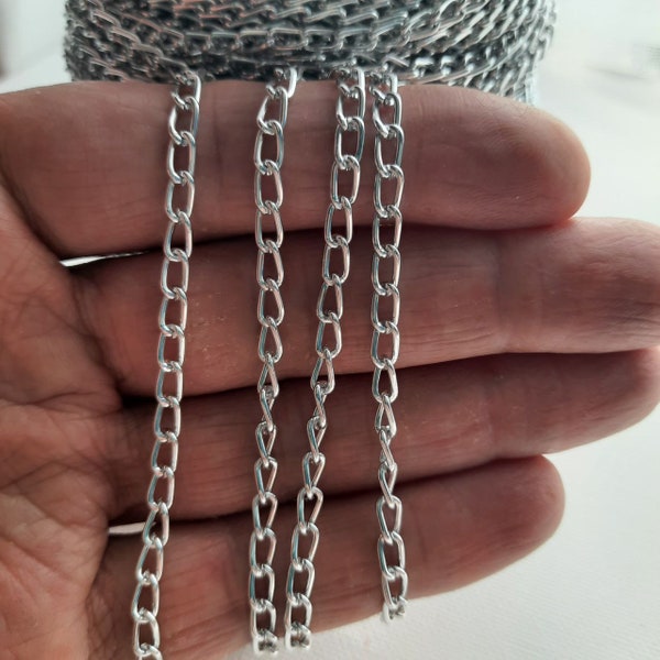 Aluminium Twisted Cable Chain Oval Unwelded Jewelery Necklace Bracelet Making Finding Fashion