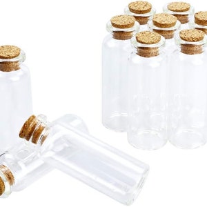 0.6-20 ML Medium Small Mini Cork Stopper Glass Bottles Spell Jar Clear Empty Vials Pagan Wedding Party Diy