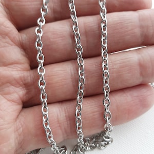 304 Stainless Steel Cable Chain Oval Unwelded Soldered Jewelery Necklace Bracelet Making Finding Fashion