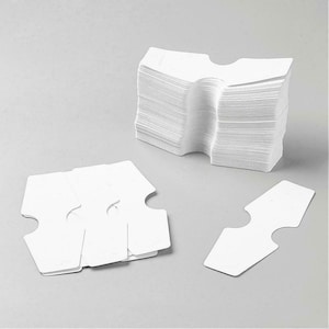 50 Pcs Jewellery Display Cards Necklace Bracelet Earrings Hang White Plain 122mm x 45mm