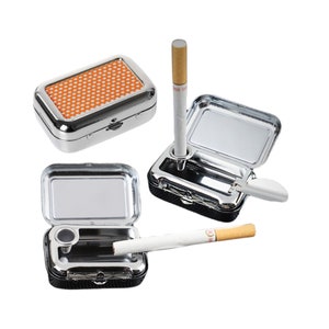 Mini Ashtray Fits in Pocket Metal Stainless Steel Portable