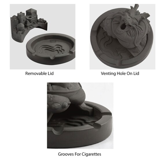 Outdoor Ashtray With Lid 16 Holes Alloy 