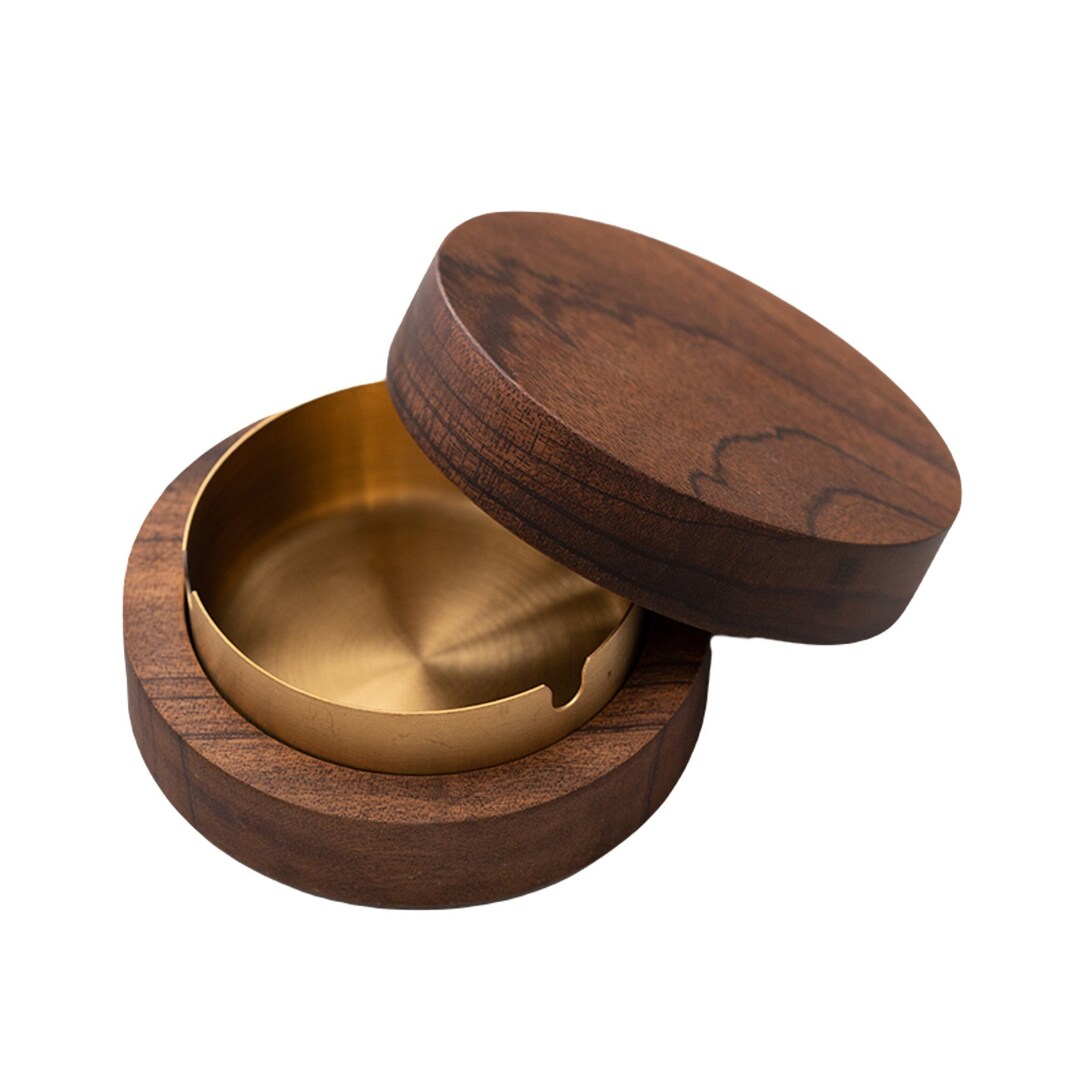 Smokeless Outdoor Ashtray With Lid Wooden Etsy
