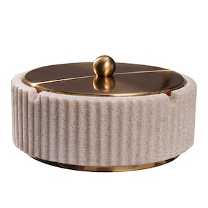 Ashtray with Gold Lid 5.5-inch Large