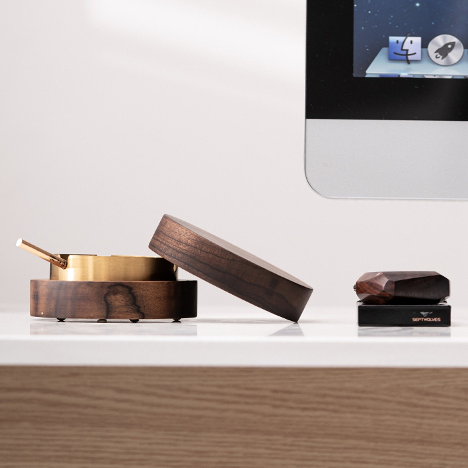 Smokeless Outdoor Ashtray With Lid Wooden Etsy