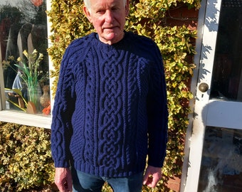 Mans traditional aran jumper