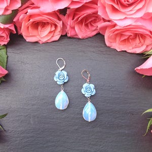 Moonstone Drop Earrings, Statement Earrings, Gift for Her, Gemstone Earrings