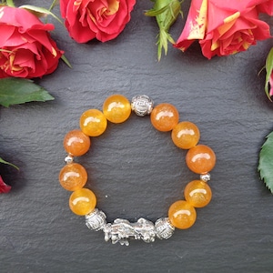 Yellow Agate Pixiu Bracelet: Feng Shui Wealth & Luck