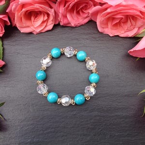 Natural Turquoise Bracelet, Blue Turquoise, December Birthstone, Turquoise Bracelet, Gifts for Her, Gemstone Bracelet