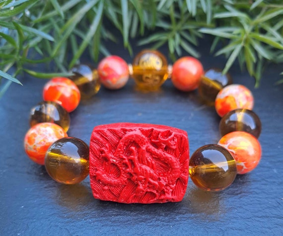 Citrine bracelet with dragon sign best sale