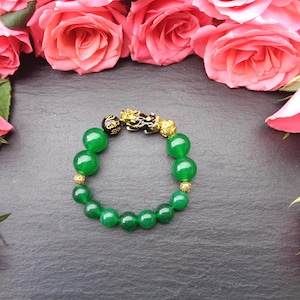 Color Changing Pixiu Bracelet, Jade, Wealth Bracelet, Green Jade, Feng Shui Bracelet, Gift for Her, Gift for Him, Pixiu Bracelet