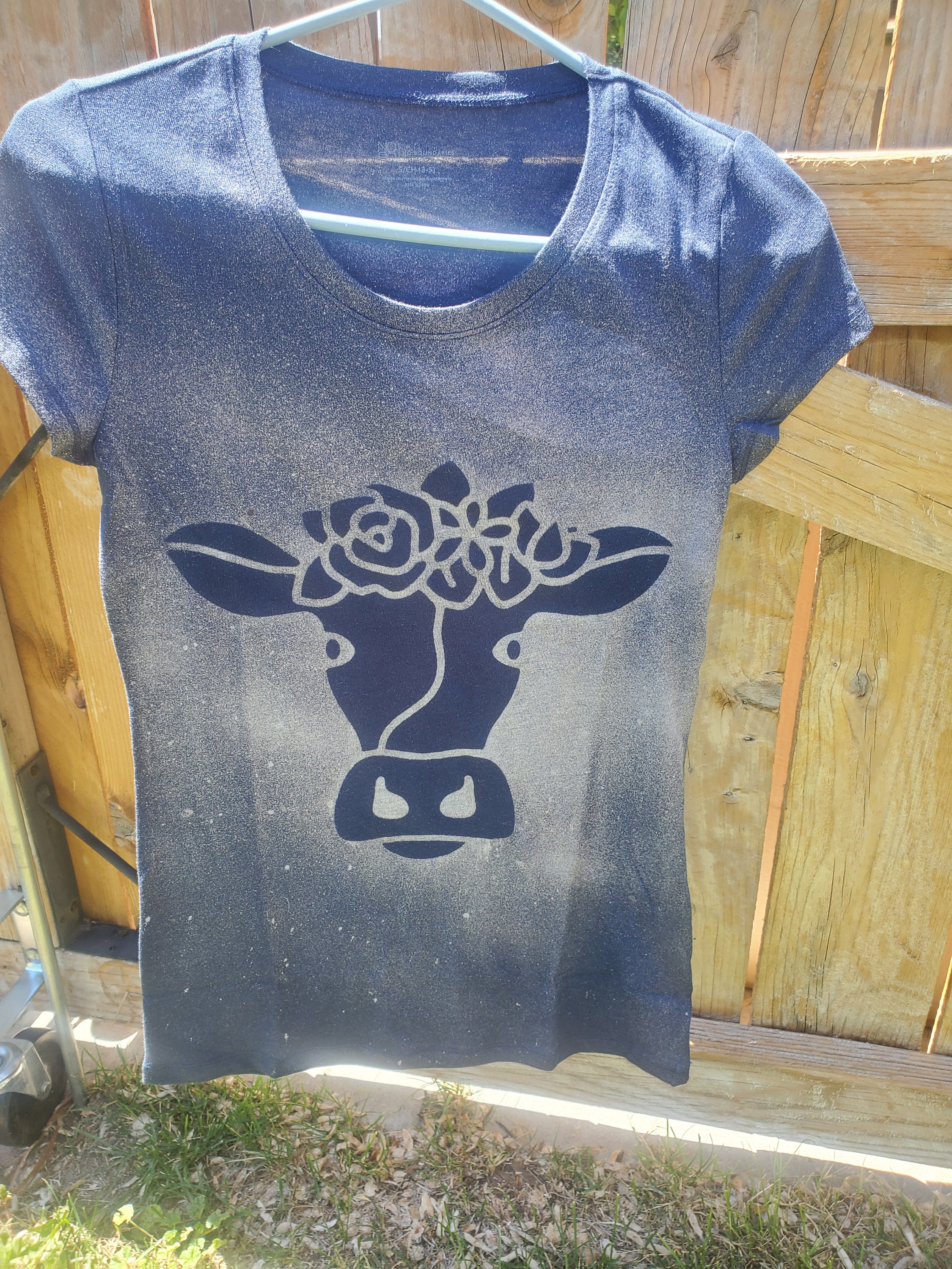 cow print bleached shirt