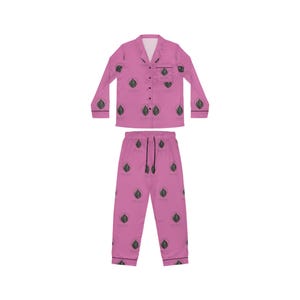 Femmes Pyjamas | Satin rose | Conception de la paix | Vêtements de loisirs pour femmes