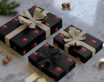 Neutral Heart Pattern Gift Wrapping Paper Roll | Cream