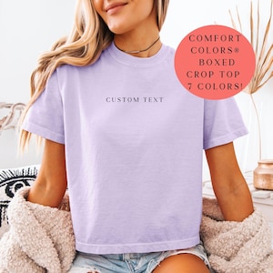 Custom Cropped Shirt, Comfort Colors® Custom Crop Top Boxy Tee Shirt, Personalized Crop Shirt, Custom Women&#39;s Cropped Tee, Custom Team Shirt