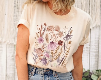 Boho Pressed Wildflower Shirt: Vintage Botanical Tee