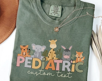 Custom Pediatric Shirt for Pediatric Nurse, Comfort Colors Peds Shirt, Pediatric Nurse Gift, Personalized Pediatric Crewneck, Peds Nurse Tee