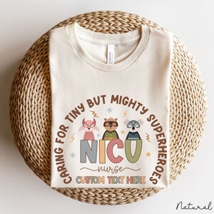 Personalized NICU Nurse T-Shirt: Boho Animal Superheroes