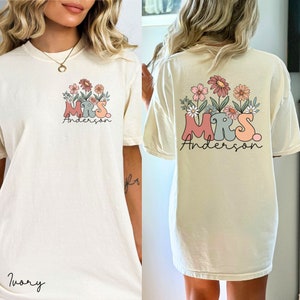 Custom Mrs. Shirt: Comfort Colors Bride Crewneck