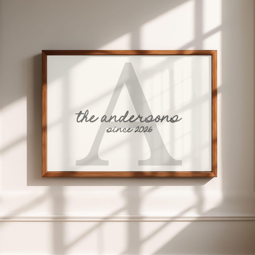 Custom Family Established Sign, Personalized Horizontal Last Name ...