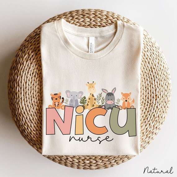 NICU Nurse Shirt: Baby Animals Graphic Tee