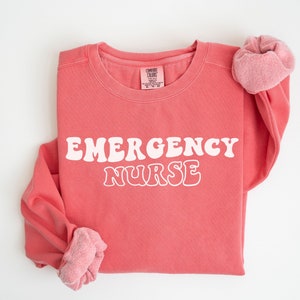 Emergency Nurse Sweatshirt, Comfort Colors Emergency Nurse Crewneck Gift, ER Sweatshirt voor Emergency Nurse, Emergency Nurse Gift, ER Nurse