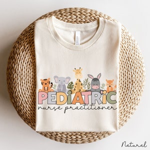 Pediatric Nurse Practitioner Shirt Crewneck Gift With Animals, Pediatric NP Shirt, Peds Nurse Practitioner Shirt Gift, Peds NP Shirt Crew
