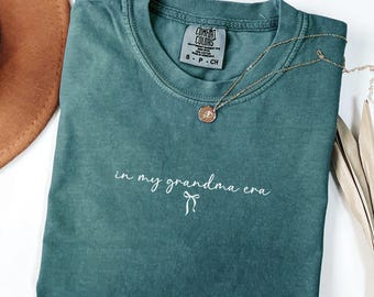 In My Grandma Era T-Shirt: Comfort Colors First Time Grandmother Tee