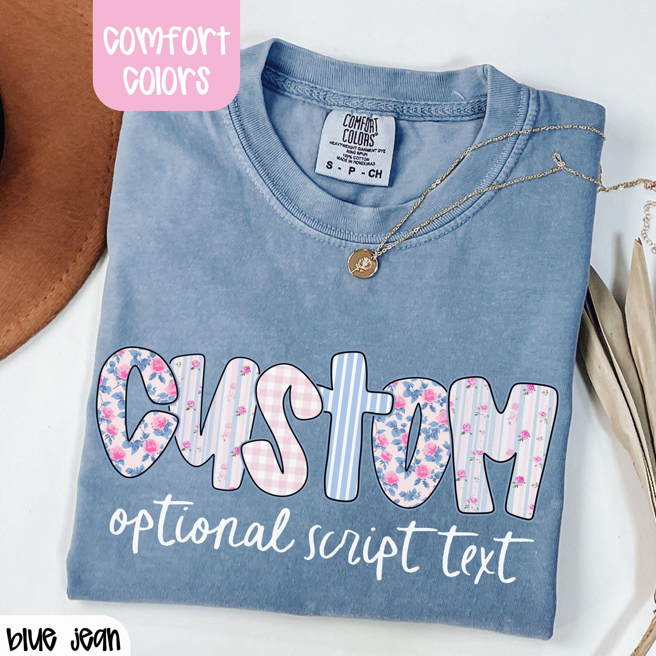 Comfort Colors Floral Name Shirt: Custom Grandma Gift