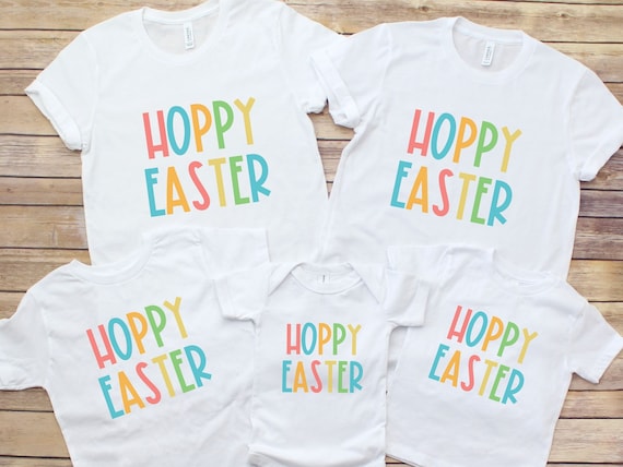 Hoppy Easter Happy Easter Shirt Family Matching Outfit Gift Hoppy Easter Happy Easter Shirt Family Matching Outfit Gift