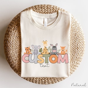 Custom Animal Shirt Crewneck Gift for Daycare Teacher, Preschool Shirt, Kindergarten Shirt, Healthcare, Pediatrics, Clinic, Nurse Shirt
