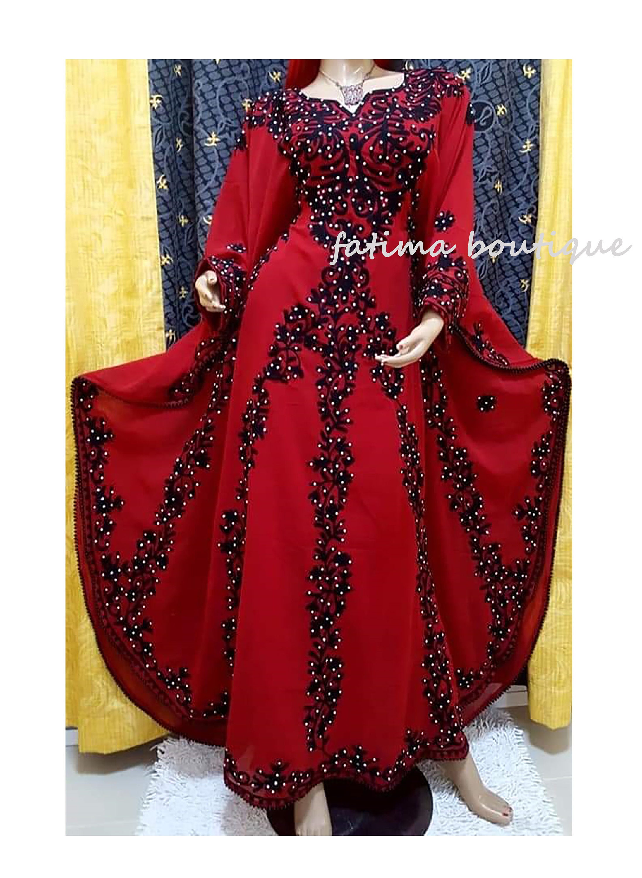 Sale Abaya Evening Moroccan Dubai Bedded Kaftan Arabian Plus - Etsy