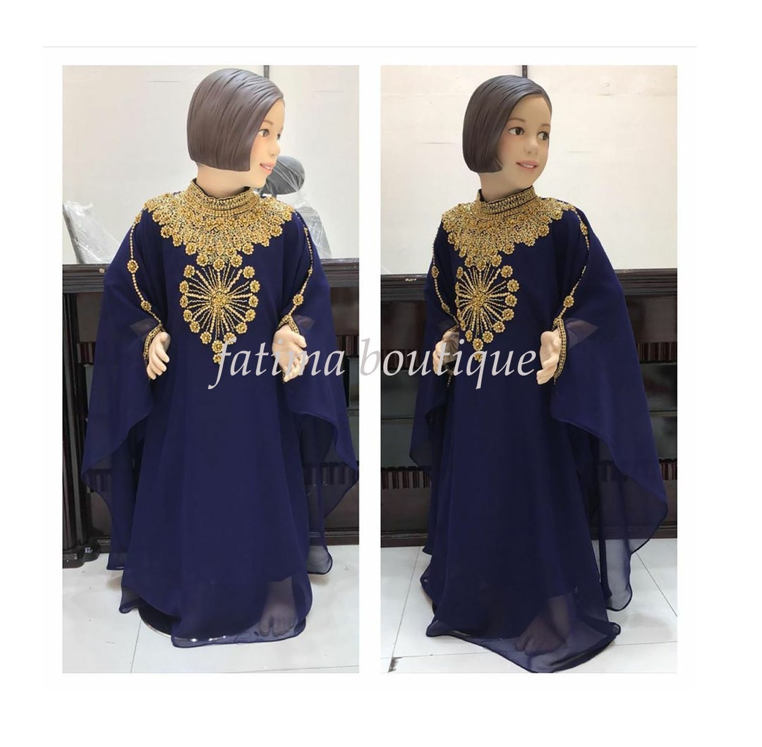 Sale EID Royal Girls Dress Kids Abaya Moroccan Caftan Kids Khimar ...