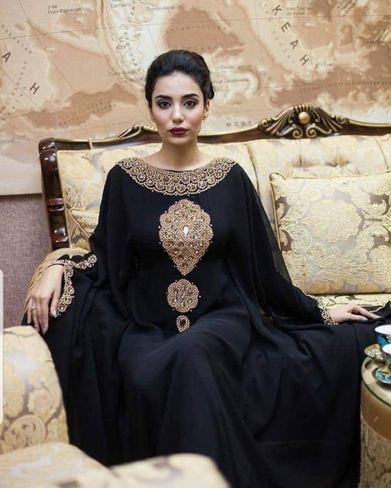 Dubai Chiffon Abaya Muslim Women Maxi Dress Kaftan Robe Islamic Cocktail  Party