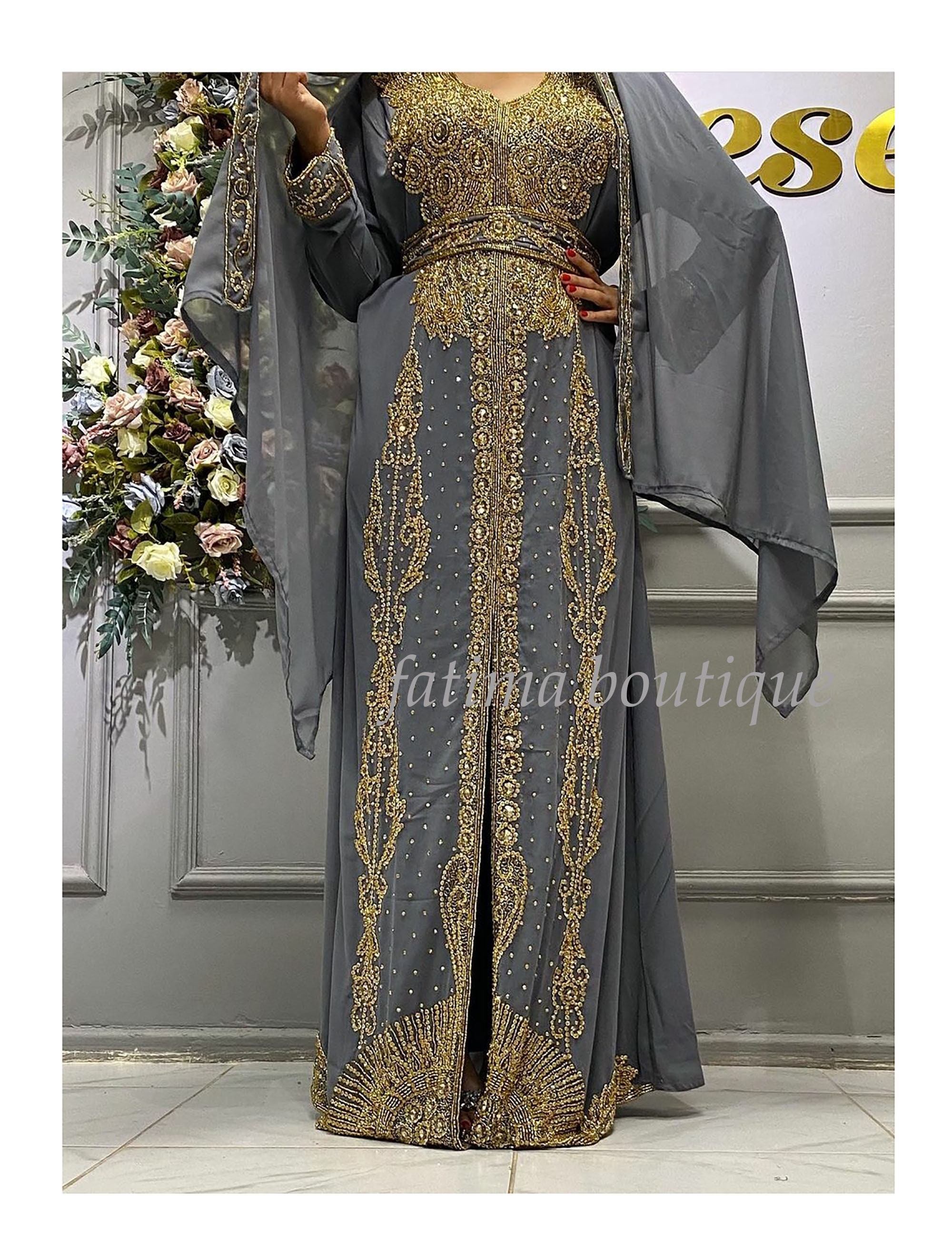 Weddings Clothing Dresses Bridal Gowns & Separates Luxury dubai cape abaya long modest gown bridal by Murr De Murr 