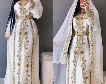 white and gold fancy dress