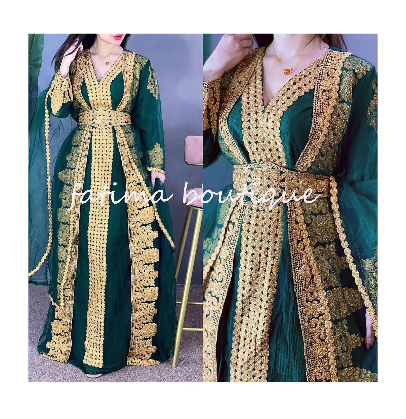Sale Royal Dubai Ethnic Wear Moroccan Dubai Bedded Kaftan Etsy