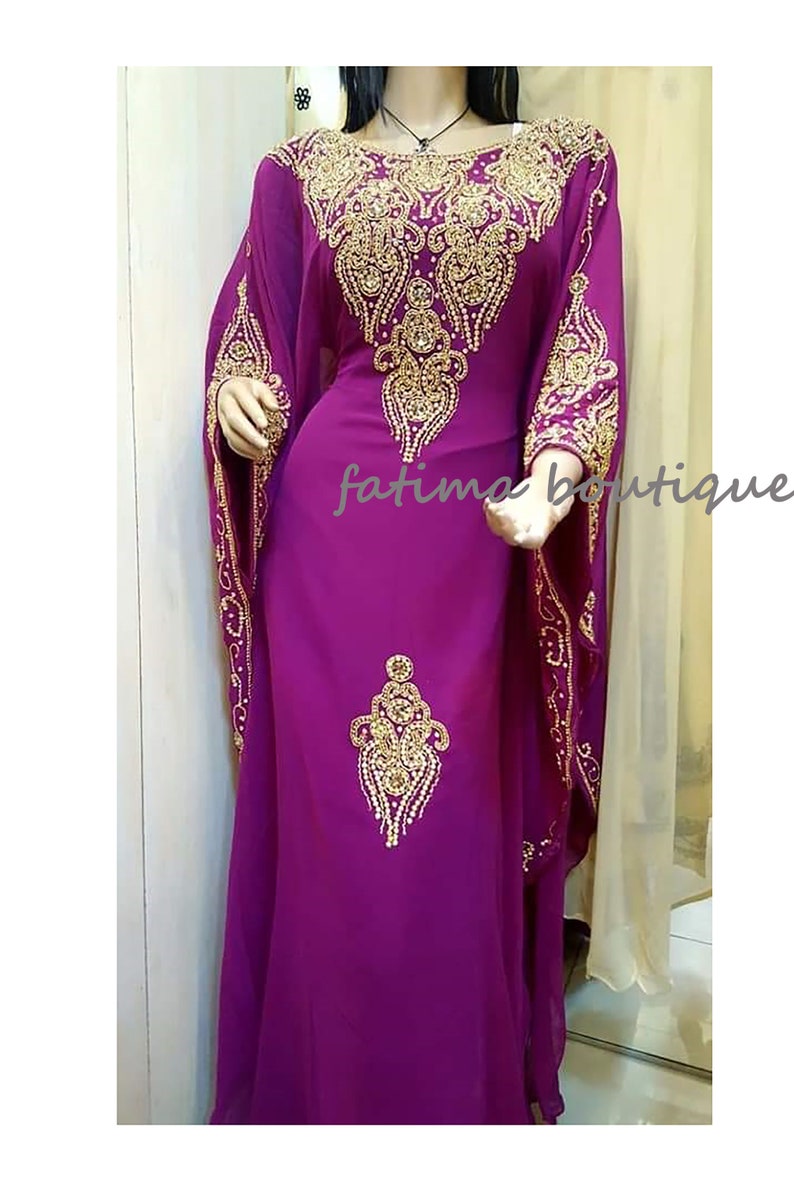 Royal Dubai /moroccan Kaftan /african Bedded Bridesmaid /abaya - Etsy