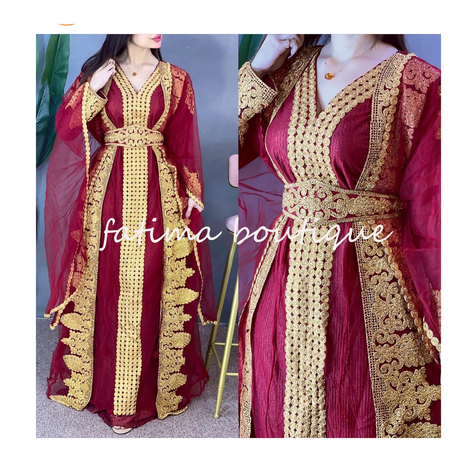 Sale Royal Dubai Ethnic Wear Moroccan Dubai Bedded Kaftan Etsy