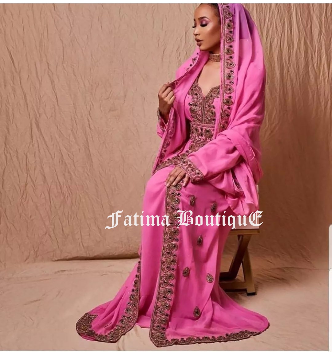 Dubai Smoky White Handmade Farasha Kaftan