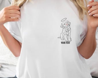 Custom Pet Memorial Shirt, RIP Pet Photo Shirt, Angel Dog Shirt, Dog Bereavement Shirt, Pet Outline Photo, Pet Loss Gift, Custom Pet Photo