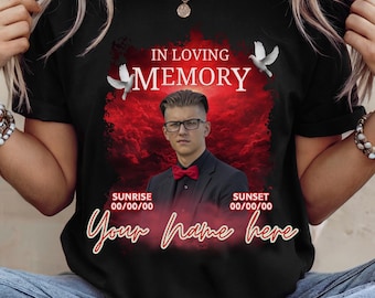 In Loving Memory Tshirt, Rest in Peace Shirt, Funeral Shirt, Custom Angel Shirt, Remembrance Shirt, Custom RIP Shirt, Forever In Our Hearts