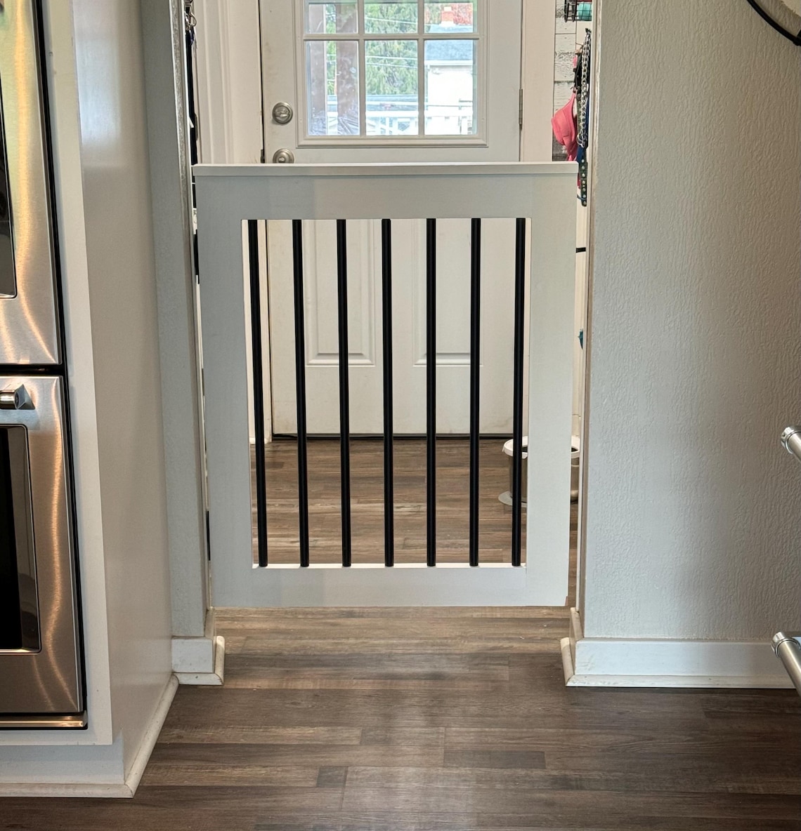 Wood Deck Gate: Patio, Garden, Stairway - Black Balusters - Etsy