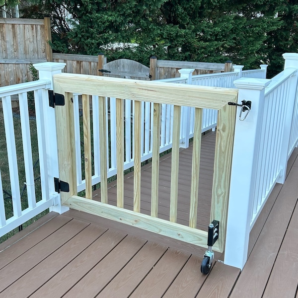 Baby Gate and Dog Gate for Wood Deck, Vinyl Deck, Patio, Garden, and Stairways