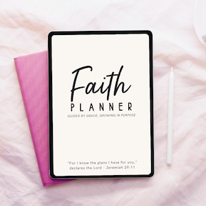 Op geloof gebaseerde zomerplannersjabloon voor christelijke vrouwen | Pdf- en canvassjabloon + bonusinspiratiekaarten | Dagelijkse, wekelijkse en maandelijkse pagina's