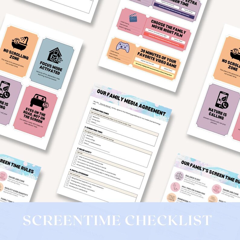 Screen Time Tracker Printable | Family Digital Detox (digital Download ...